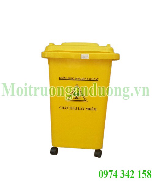  Cubo de basura médica 60 litros con ruedas-An Duong Environment 0965 134 688